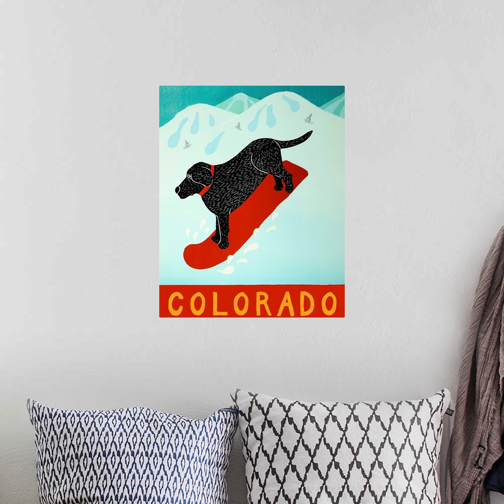 A bohemian room featuring Colorado Snowboard Black