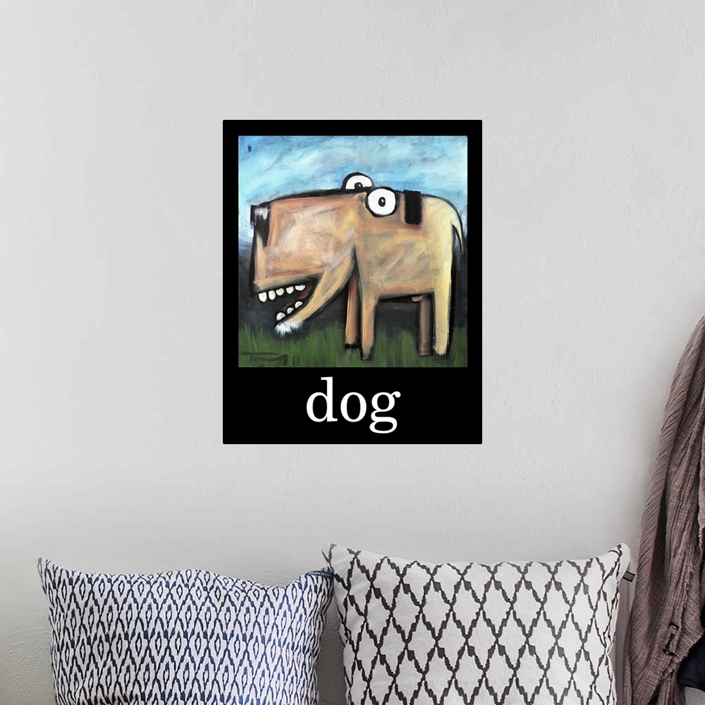 A bohemian room featuring Dog Poster I