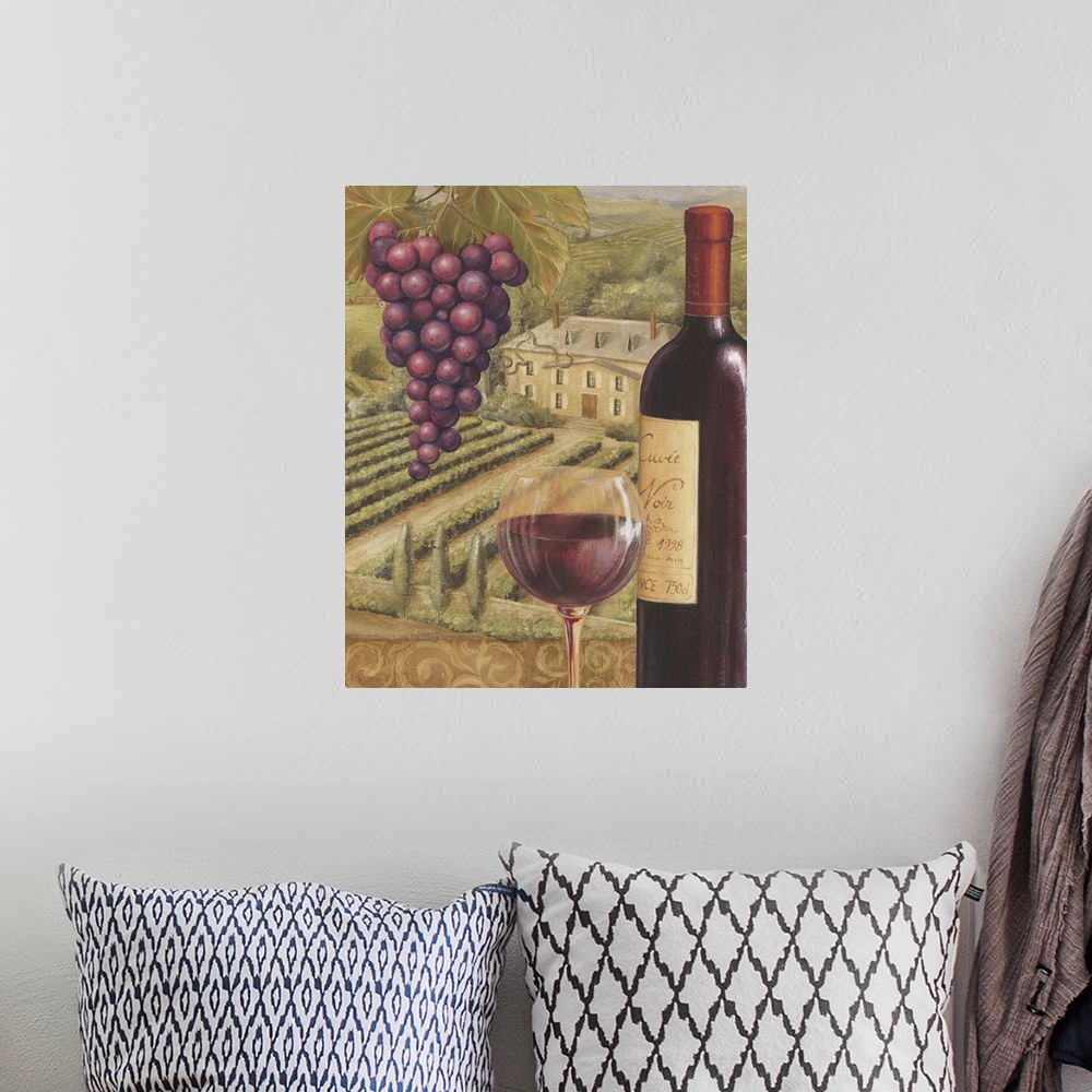 A bohemian room featuring French Vineyard IV