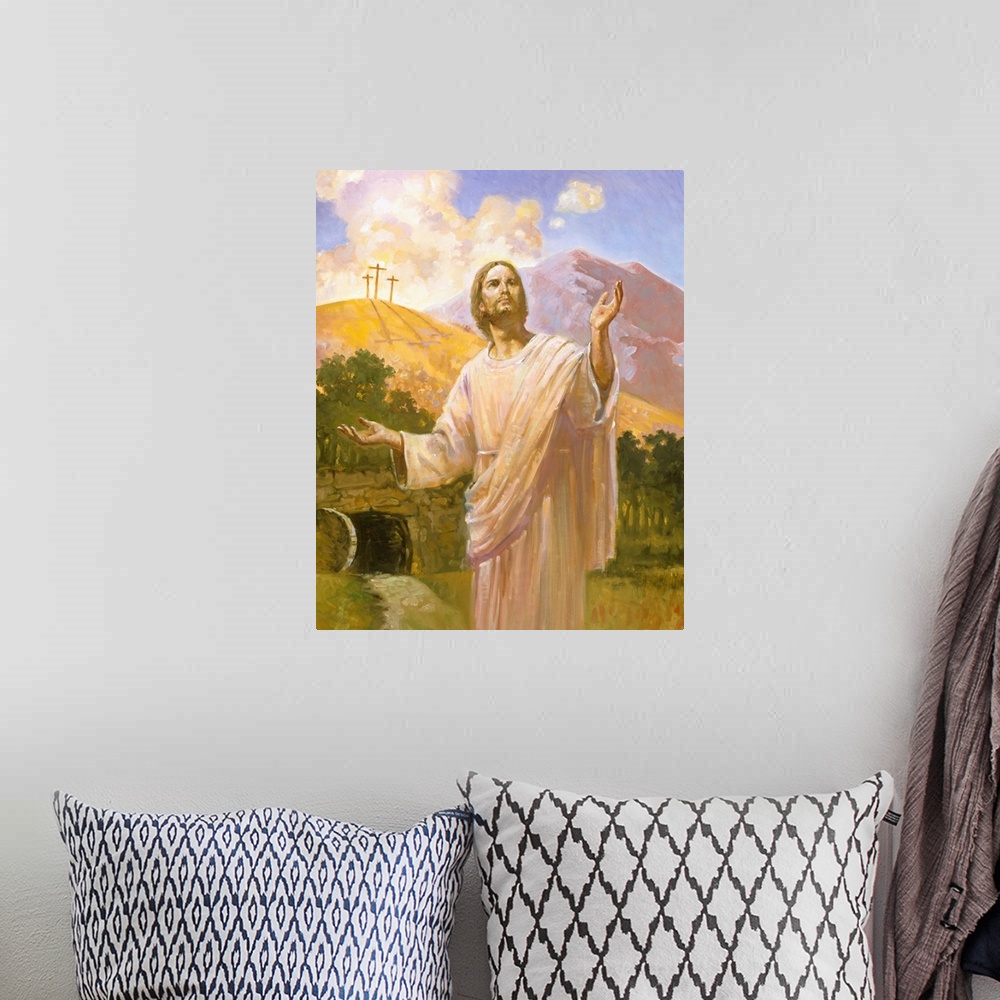 A bohemian room featuring Jesus