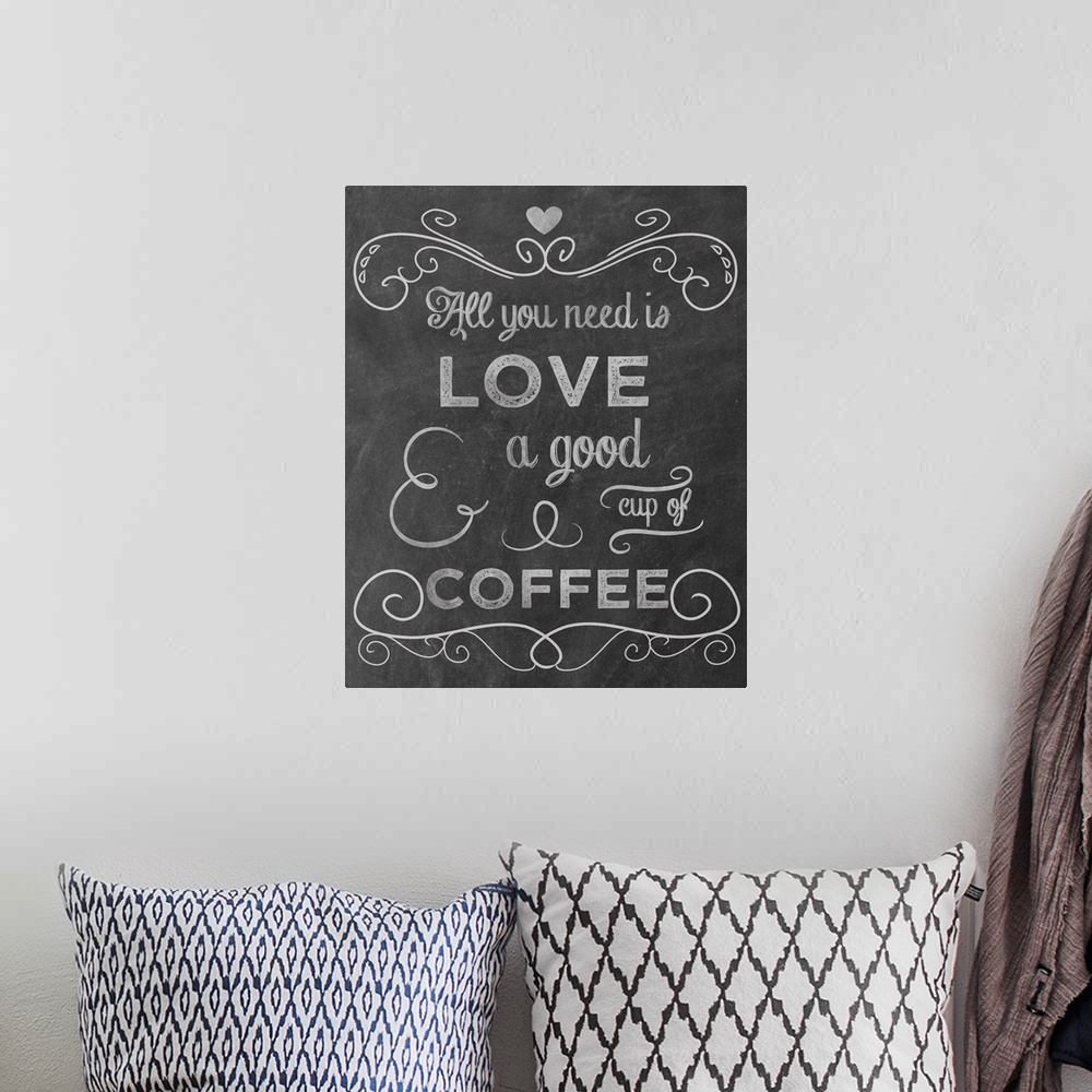 A bohemian room featuring Love Coffee