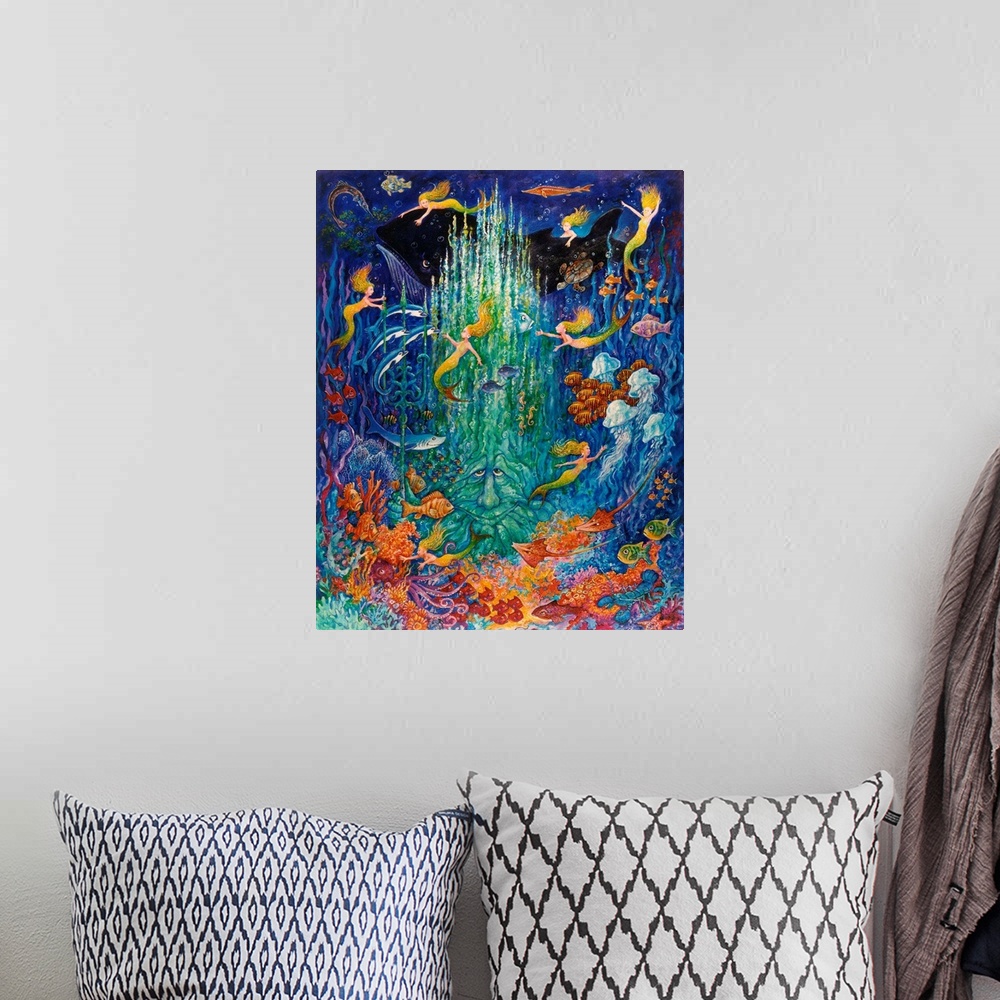 A bohemian room featuring Neptune and the mermaids.