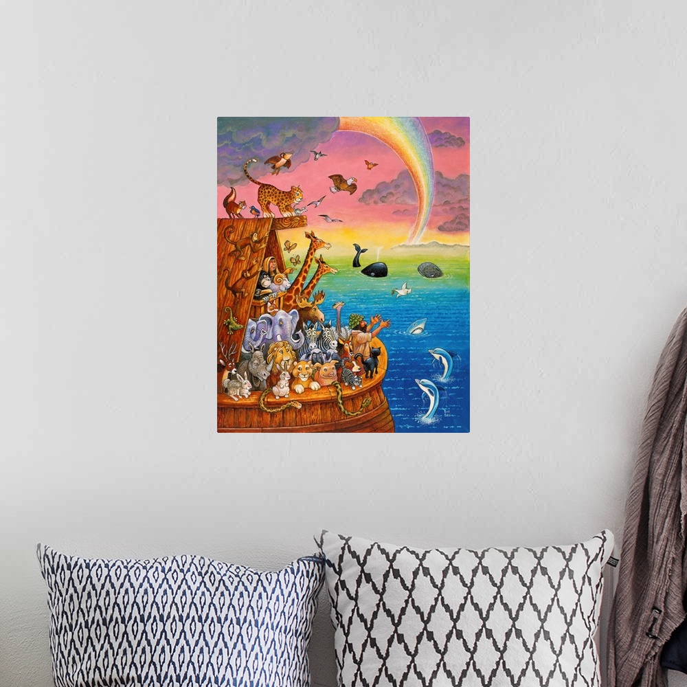 A bohemian room featuring Noah and the Rainbow