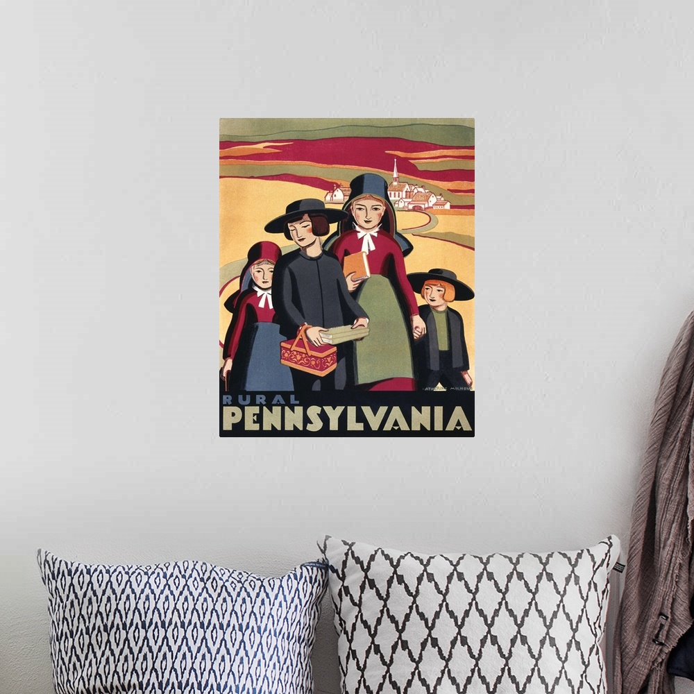 A bohemian room featuring Rural Pennsylvania - Vintage Advertisement