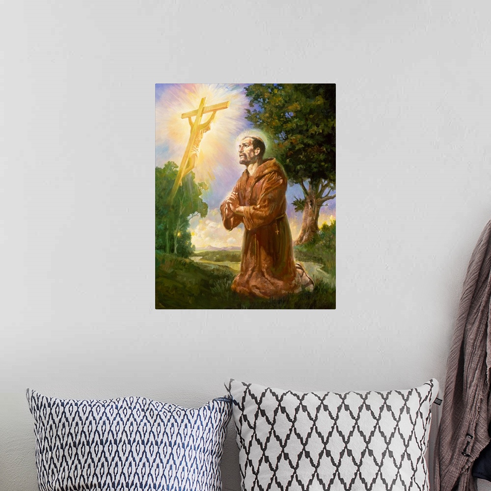 A bohemian room featuring Saint Francis Of Assisi