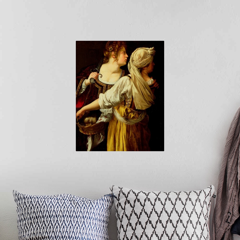 A bohemian room featuring XAL170402 Judith and her Servant (oil on canvas) by Gentileschi, Artemisia (1597-c.1651); Palazzo...