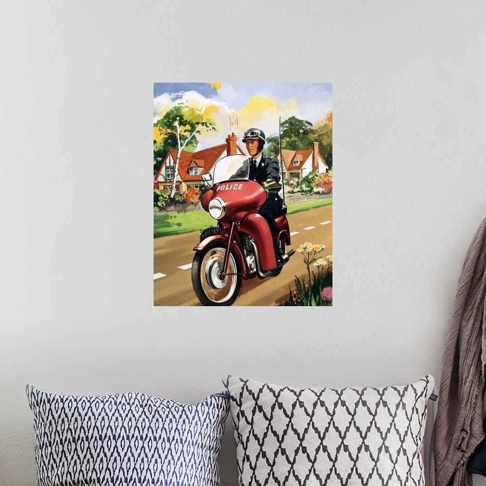 A bohemian room featuring Motorcycle Police