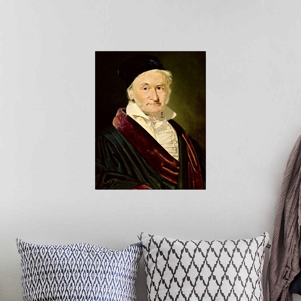 A bohemian room featuring Portrait of Carl Friedrich Gauss, 1840