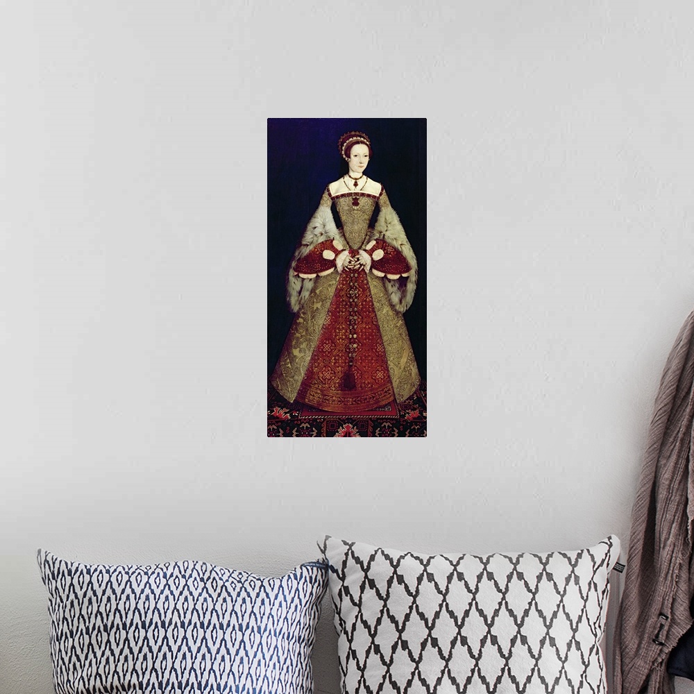 A bohemian room featuring Portrait of Catherine Parr, 1545