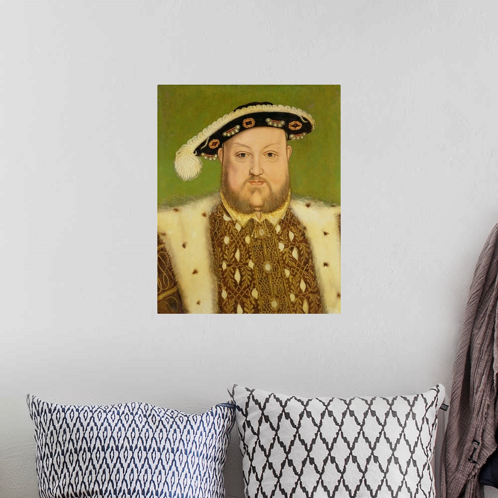 A bohemian room featuring Portrait of Henry VIII (1491-1547)