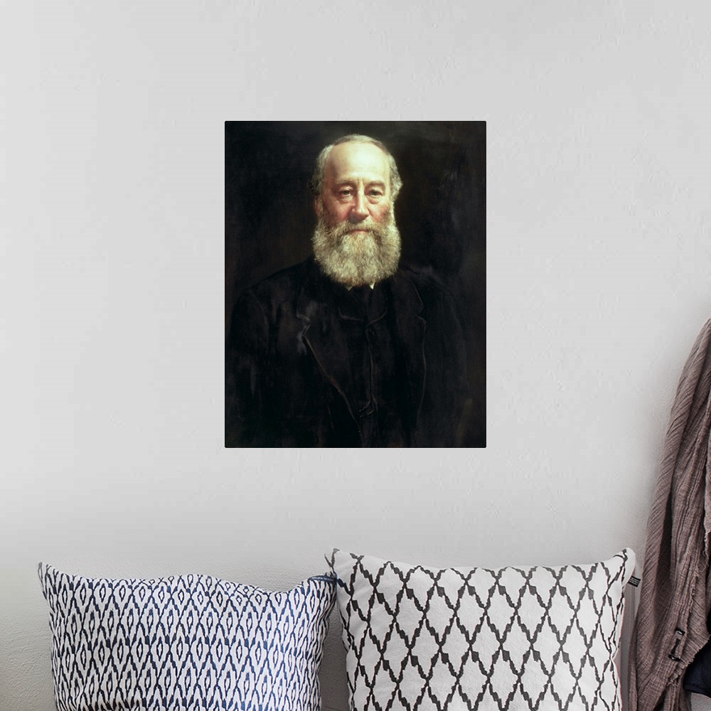 A bohemian room featuring BAL3176 Portrait of James Prescott Joule (1818-89) (oil on canvas)  by Collier, John (1850-1934);...