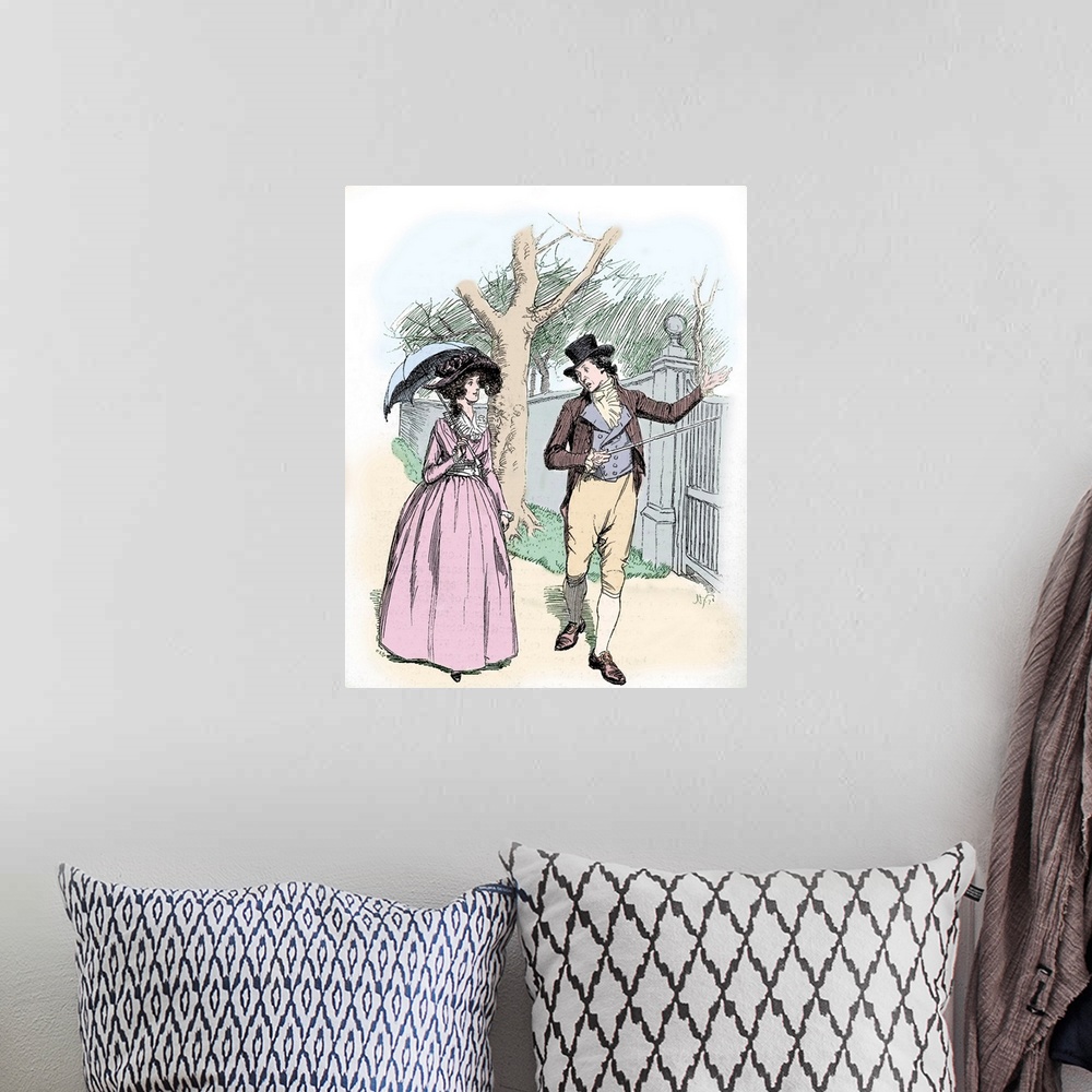 A bohemian room featuring Sense and Sensibility' by Jane Austen-Caption reads: John tells Elinor how much he hopes Marianne...