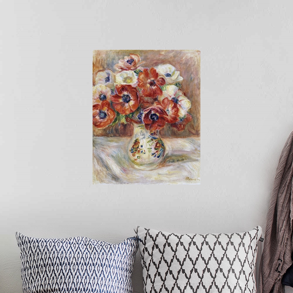 A bohemian room featuring Still Life With Anemones