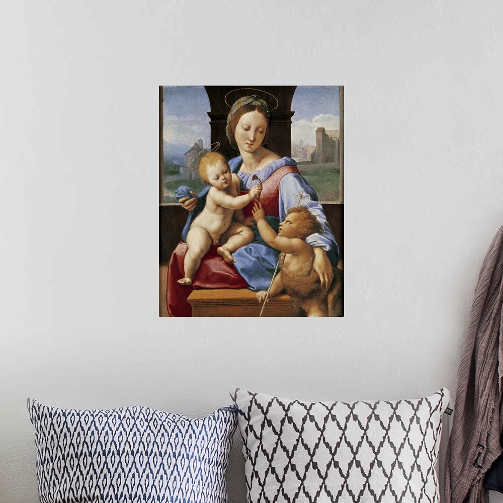 A bohemian room featuring The Aldobrandini Madonna or The Garvagh Madonna