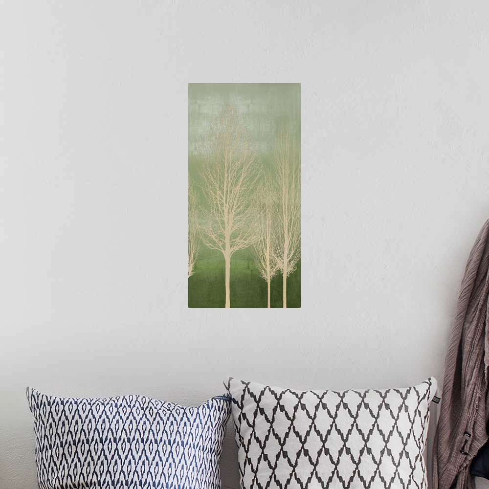 A bohemian room featuring Trees on Green Panel II