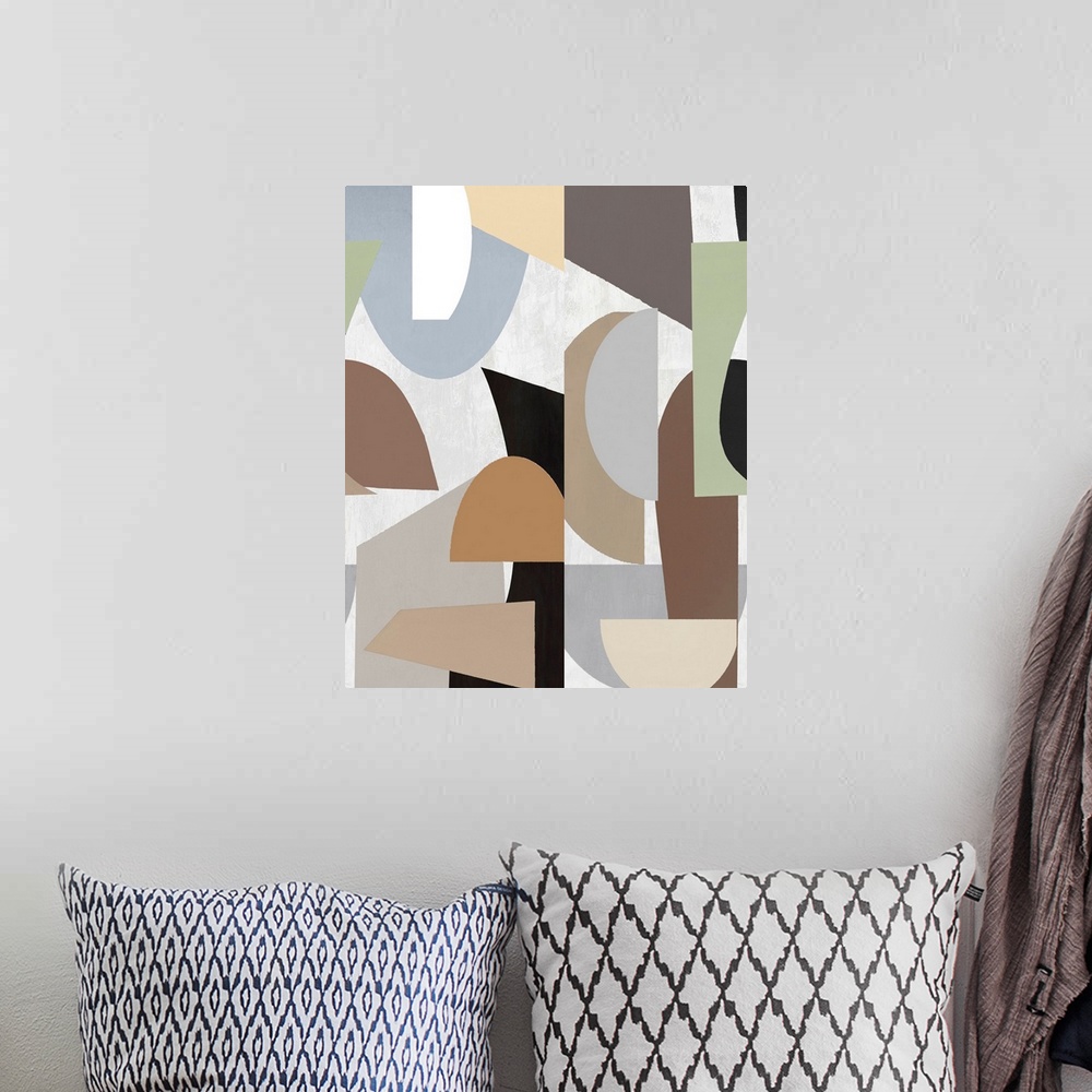 A bohemian room featuring Abstract Shapes 1 Brown