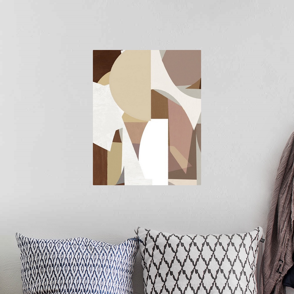 A bohemian room featuring Abstract Shapes Tan