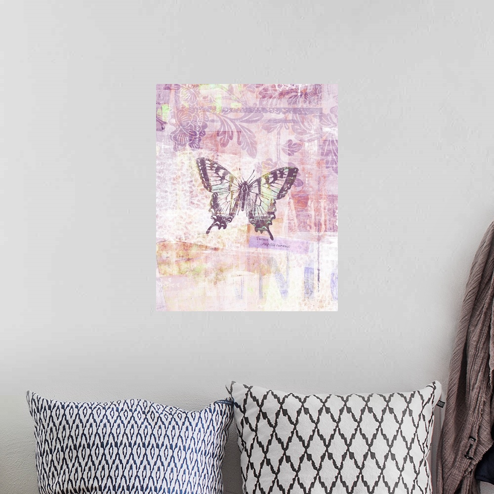 A bohemian room featuring Butterflies are given a translucent, gauzy treatment in this lovely chromatic image.