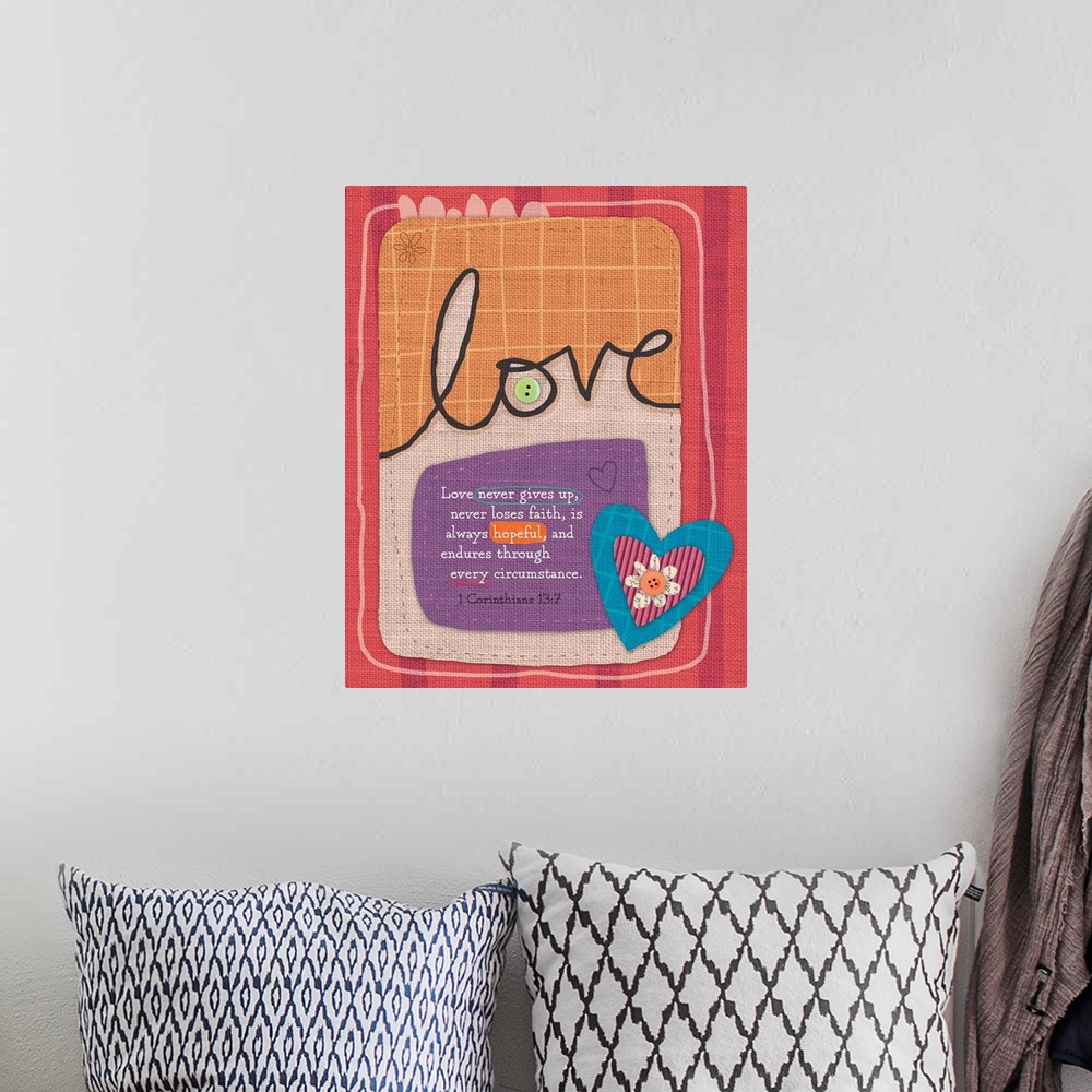 A bohemian room featuring Bible verse in an artistic depiction for inspirational impact