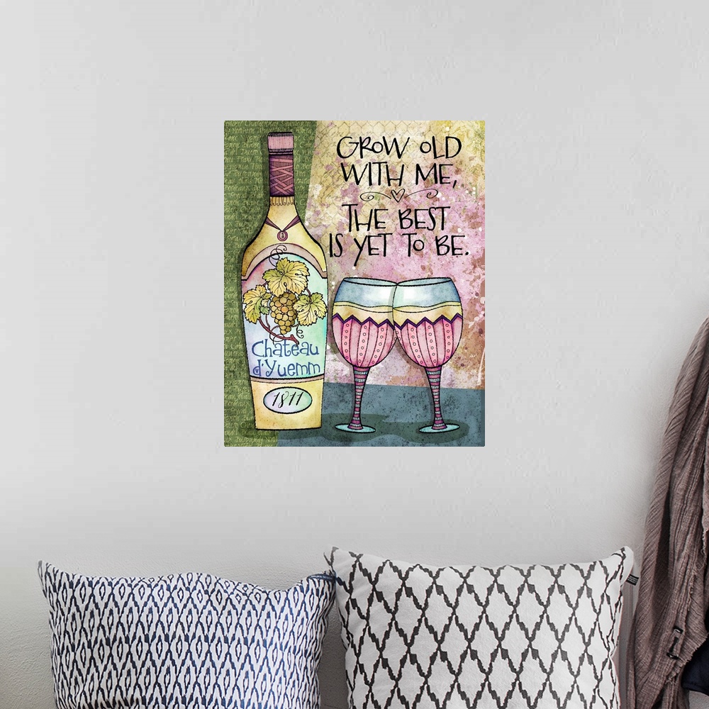 A bohemian room featuring We know wine gets better with age