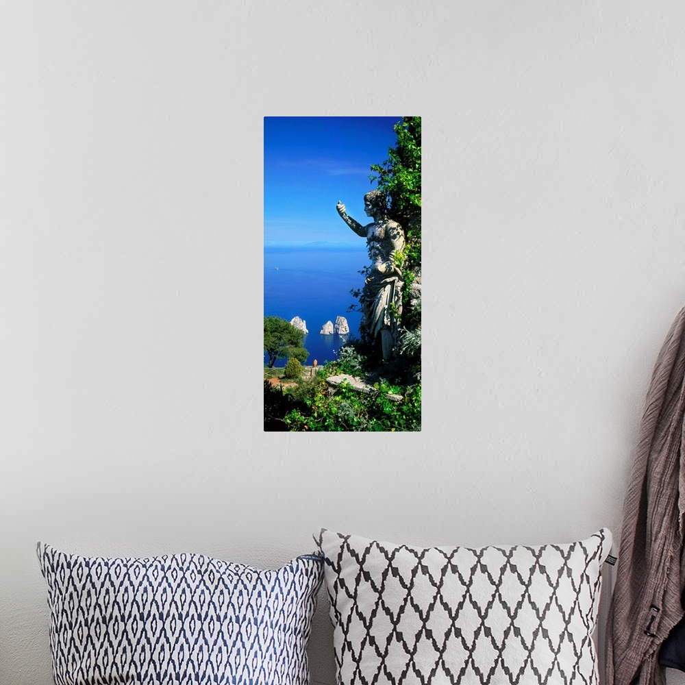 A bohemian room featuring Italy, Campania, Capri, Monte Solaro, view towards the Faraglioni