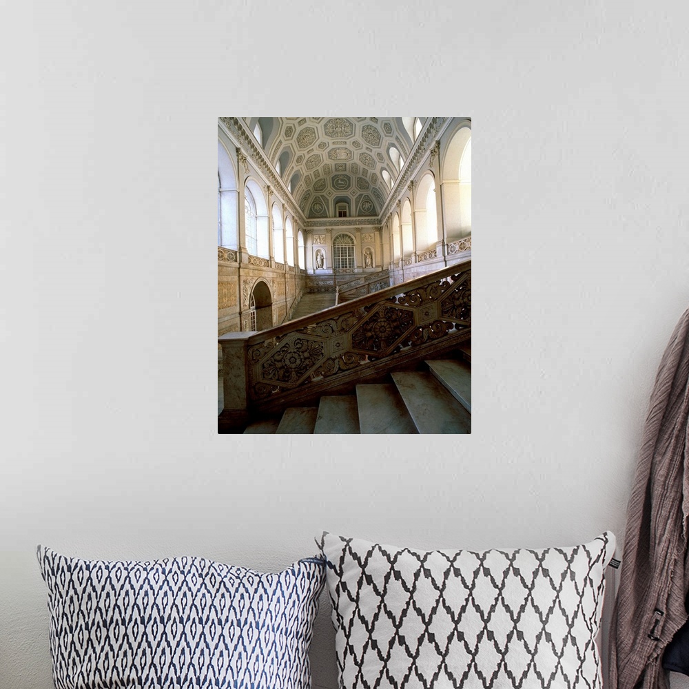 A bohemian room featuring Italy, Campania, Naples, Royal Palace, staircase