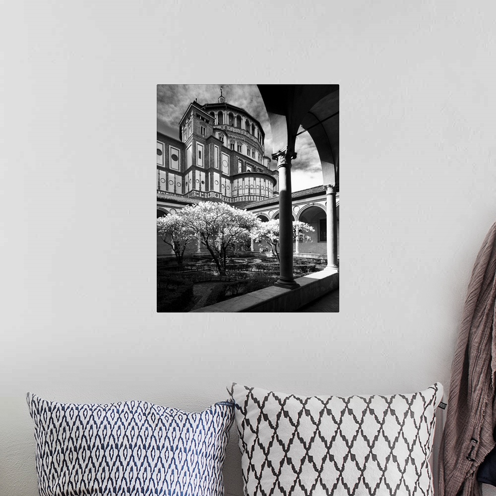 A bohemian room featuring Italy, Lombardy, Milano district, Milan, Santa Maria delle Grazie, the little cloister and Basilica
