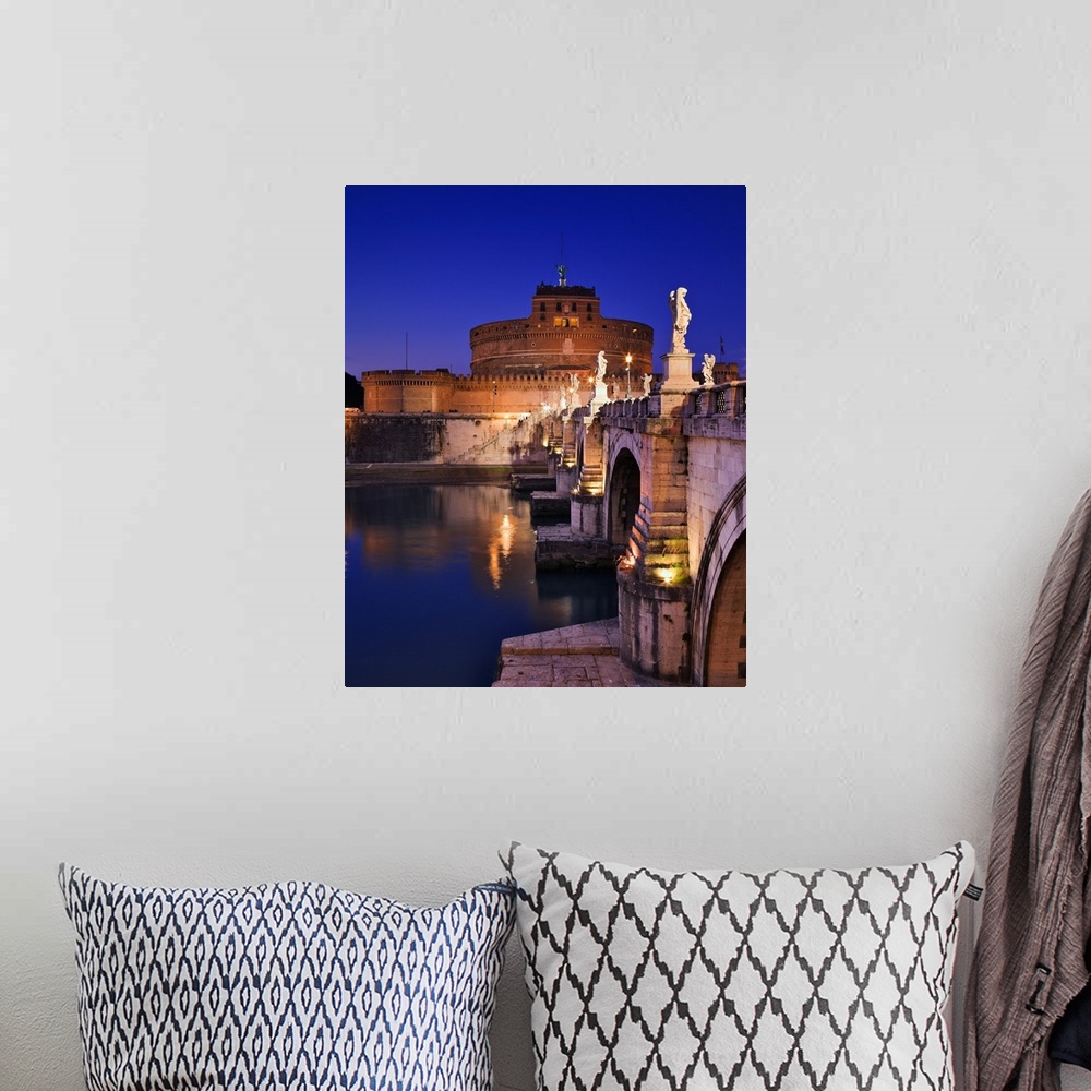 A bohemian room featuring Italy, Rome, View of Castel St Angelo and St Angelo bridge