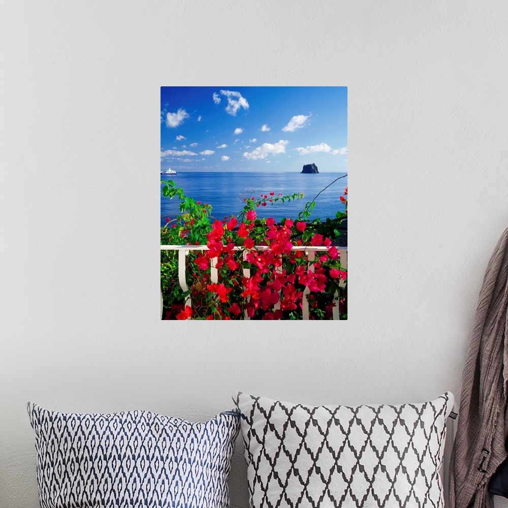 A bohemian room featuring Italy, Sicily, View from Stromboli island towards the Strombolicchio islet