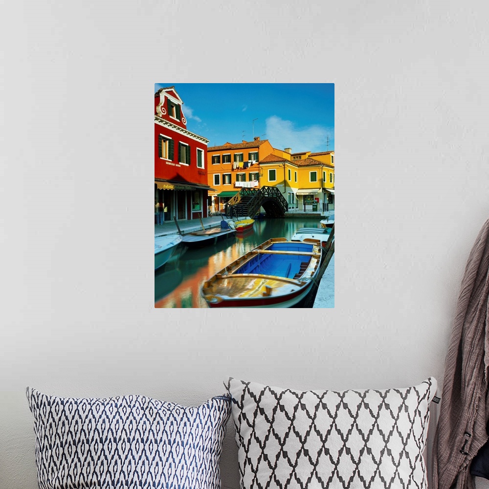 A bohemian room featuring Italy, Venice, Island of Burano and typical homes along canal