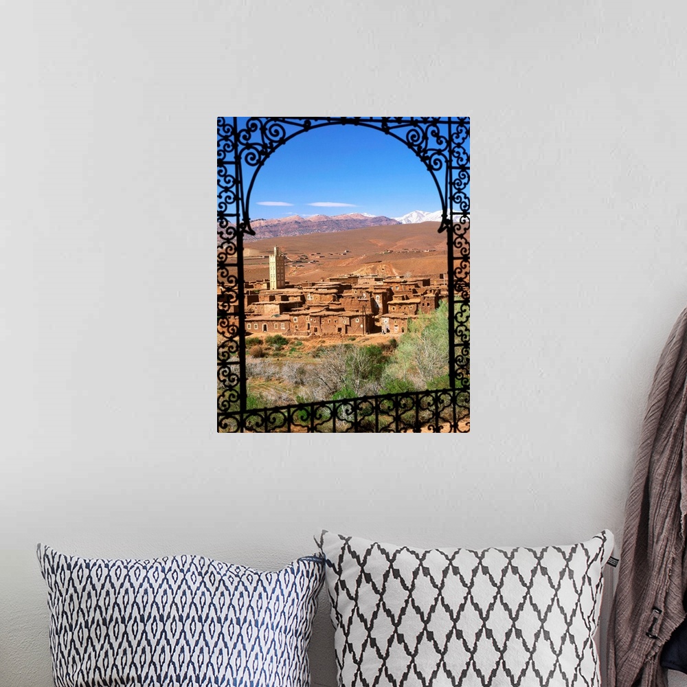 A bohemian room featuring Morocco, Telouet, High Atlas, view of the village