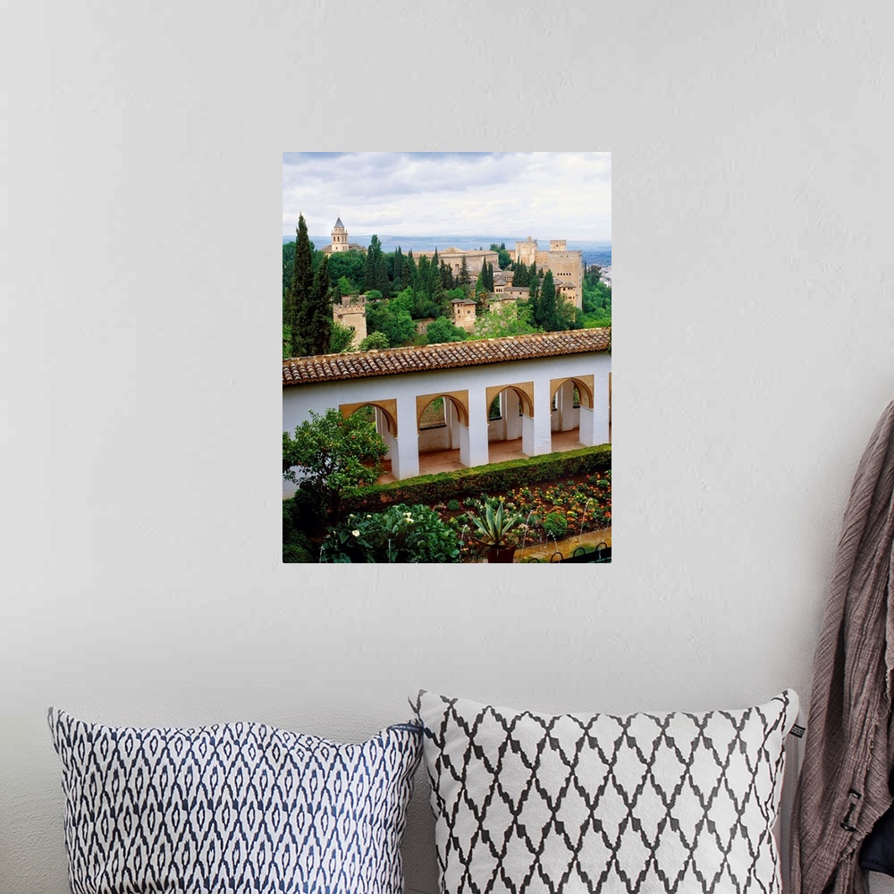 A bohemian room featuring Spain, Andalucia, Granada, Alhambra, view from Generalife