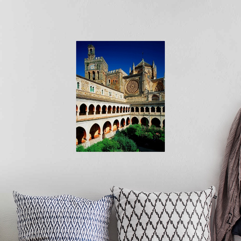 A bohemian room featuring Spain, Extremadura, Royal Monastery of Santa Maria de Guadalupe, cloister