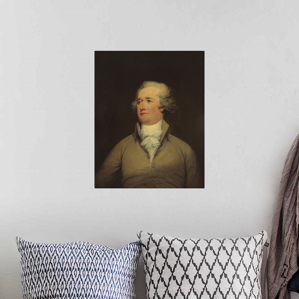 A bohemian room featuring John Trumbull, by Alexander Hamilton, 1792, American painting, oil on canvas. This bust portrait ...