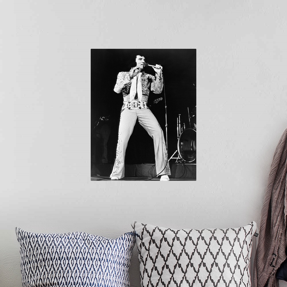 A bohemian room featuring Elvis On Tour, Elvis Presley, 1972.
