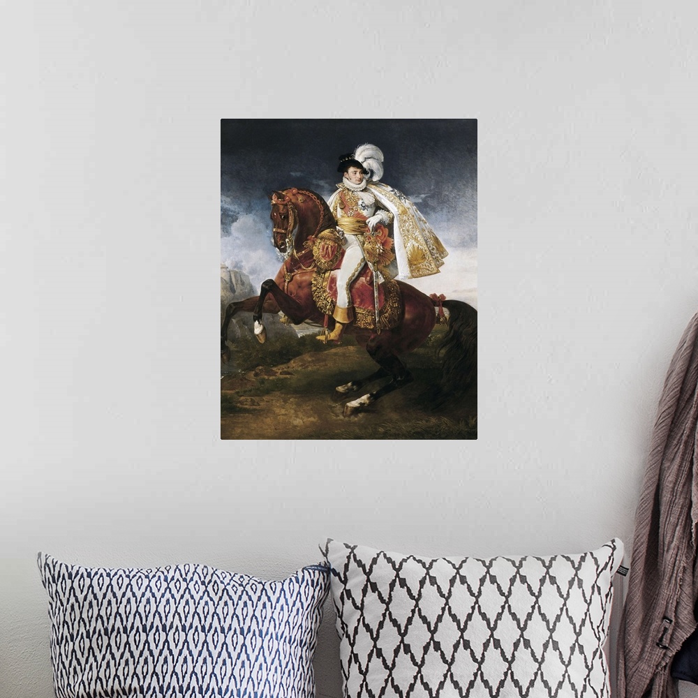 A bohemian room featuring Equestrian Portrait of Jerome Bonaparte