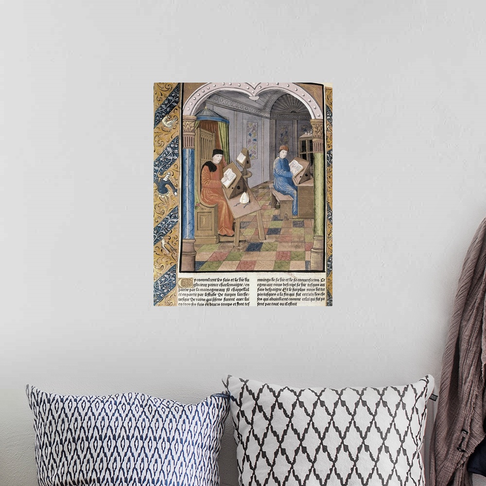 A bohemian room featuring Great Chronicles of France, edition of Antoine Verard of 1493
