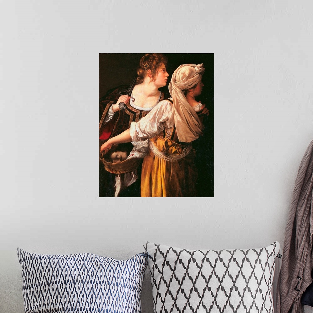 A bohemian room featuring Judith and her Maidservant (Judith with Holofernes head), by Artemisia Gentileschi, 1615 about, 1...