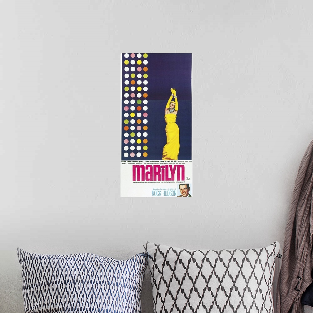 A bohemian room featuring Marilyn - Vintage Movie Poster