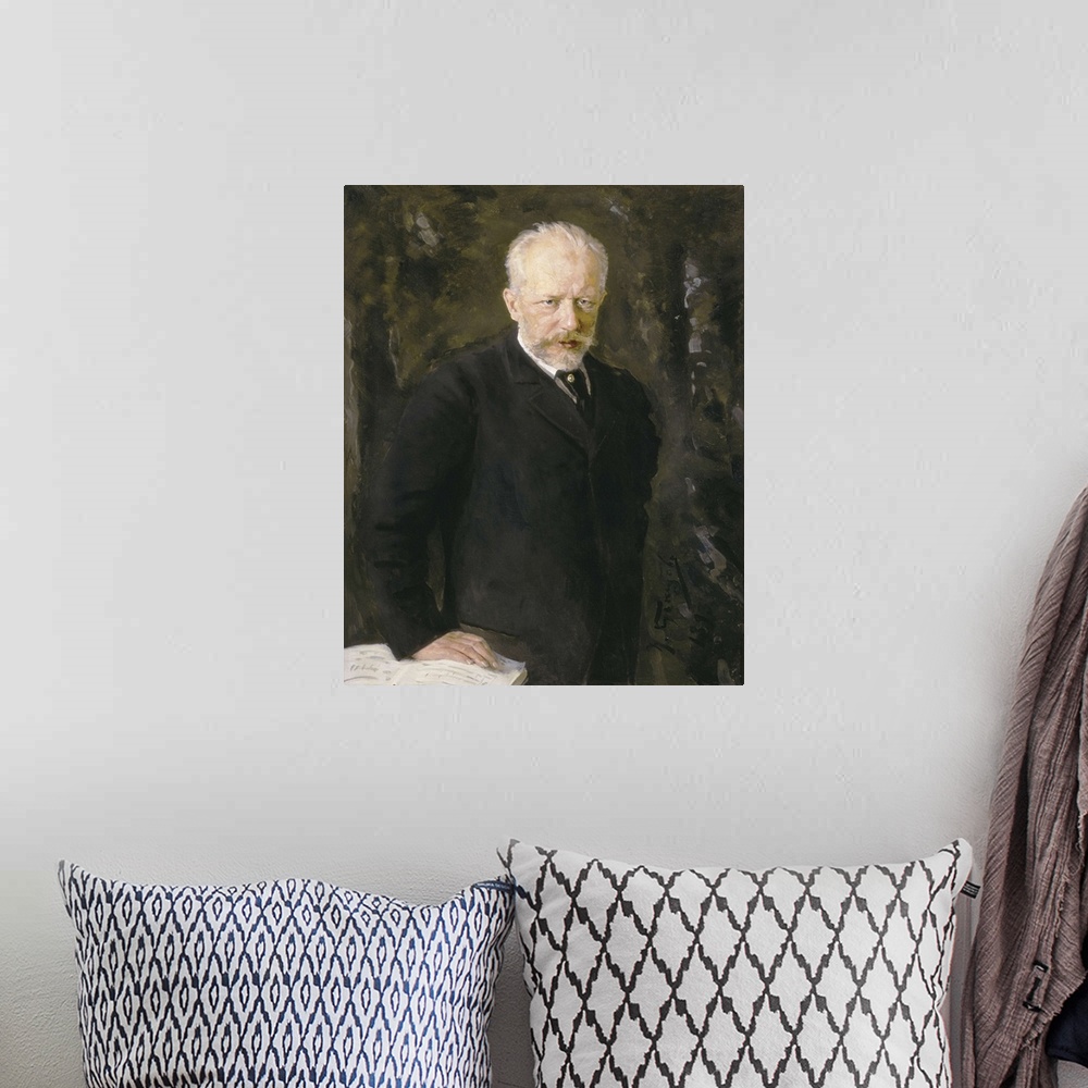 A bohemian room featuring Portrait of Pyotr Ilych Tchaikovsky