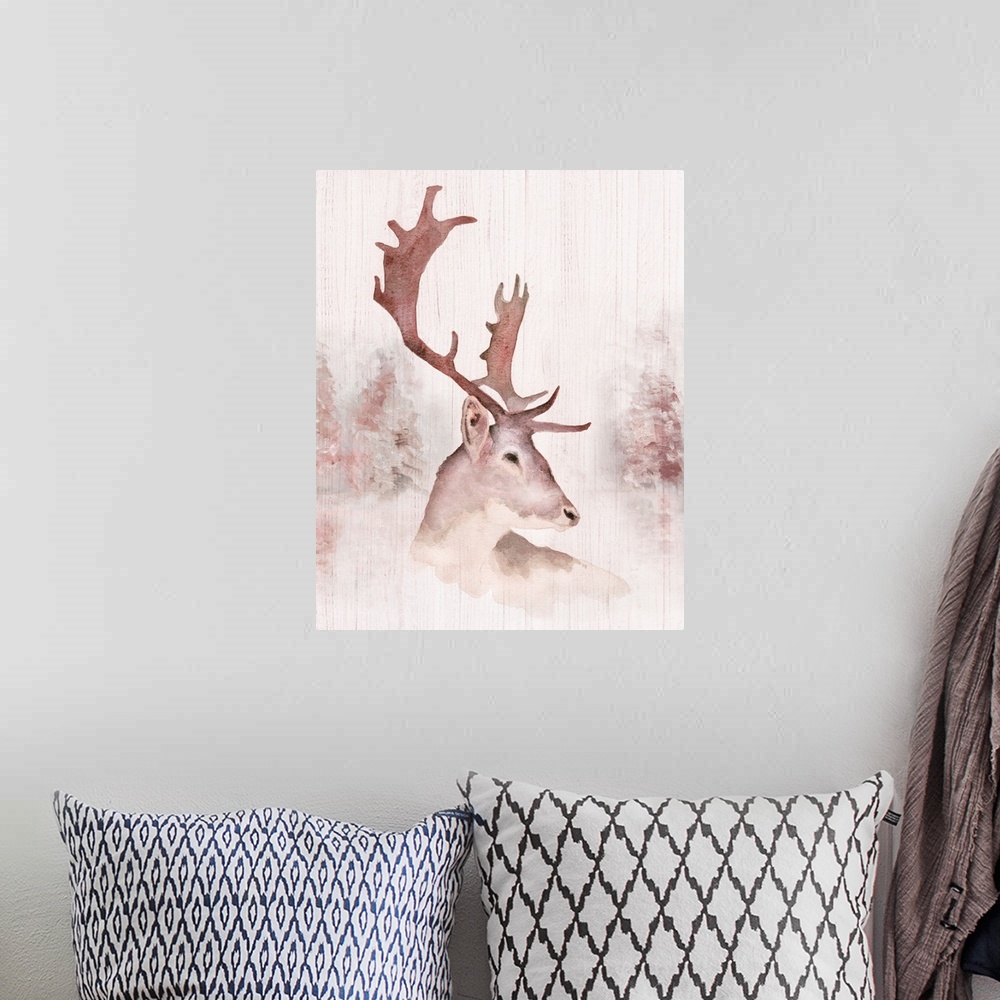A bohemian room featuring Blush Deer
