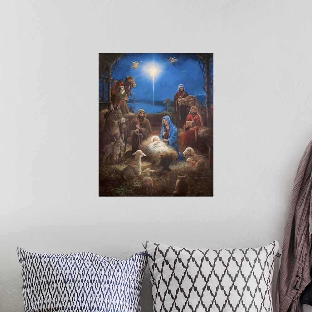 A bohemian room featuring The Nativity