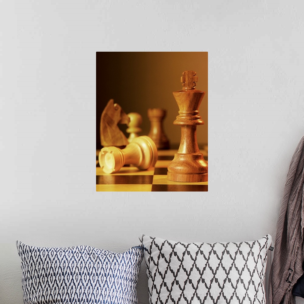A bohemian room featuring Chess Pieces