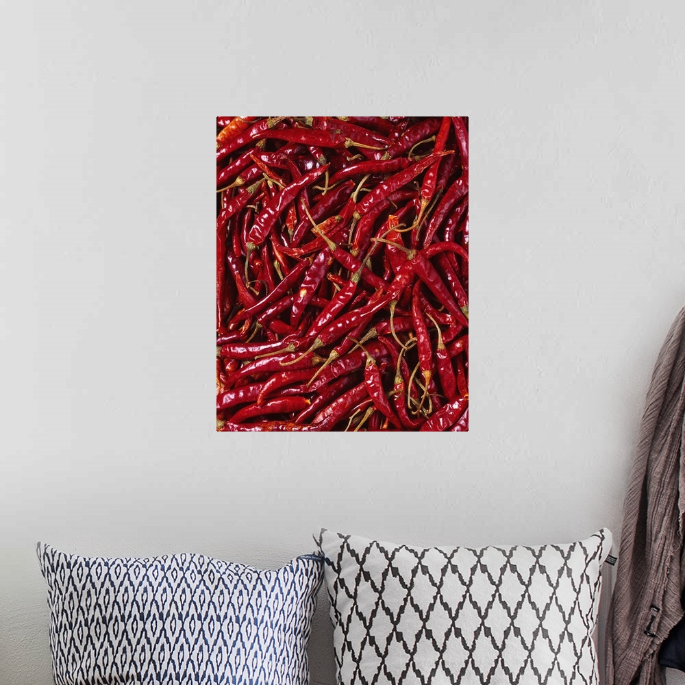 A bohemian room featuring Dried chili peppers