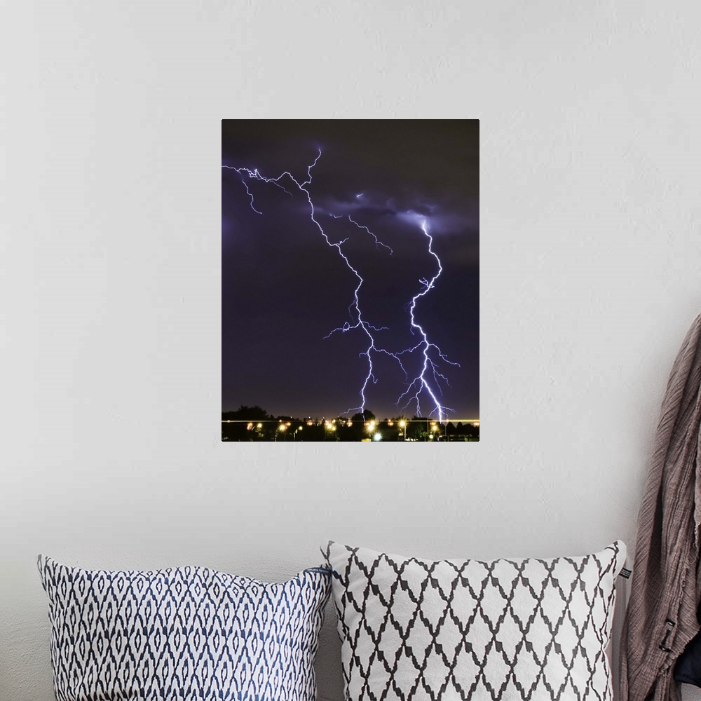 A bohemian room featuring Lightning strikes, Edmonton, Alberta, Canada