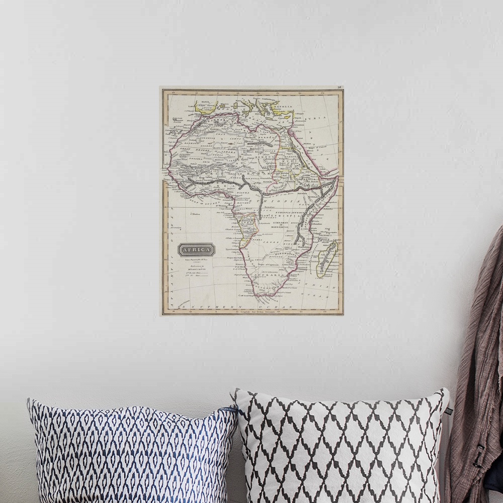 A bohemian room featuring Map of Africa