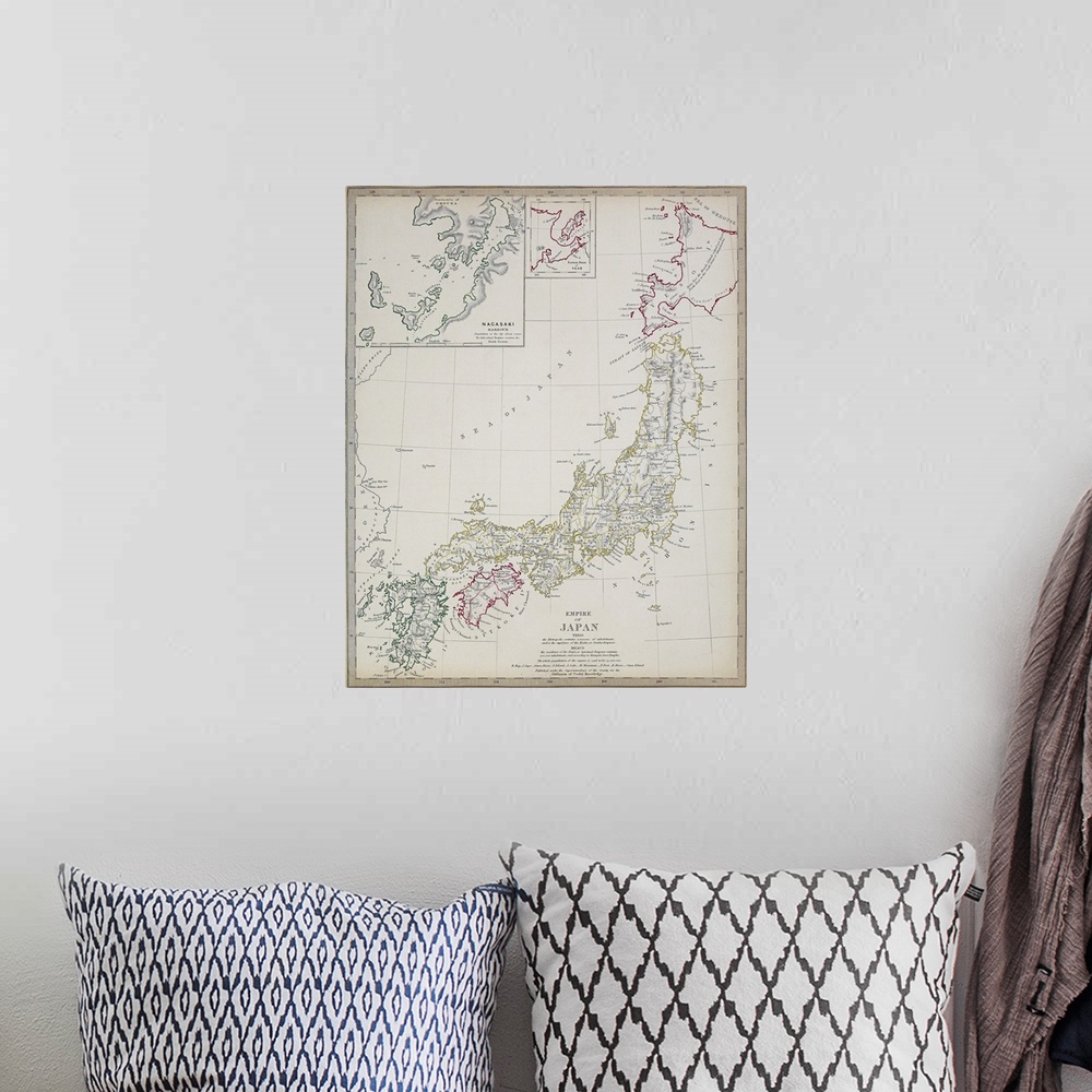 A bohemian room featuring Map of Japan