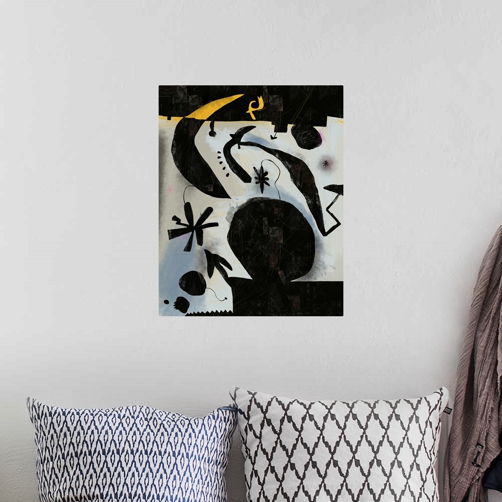 A bohemian room featuring Miro Abstraction