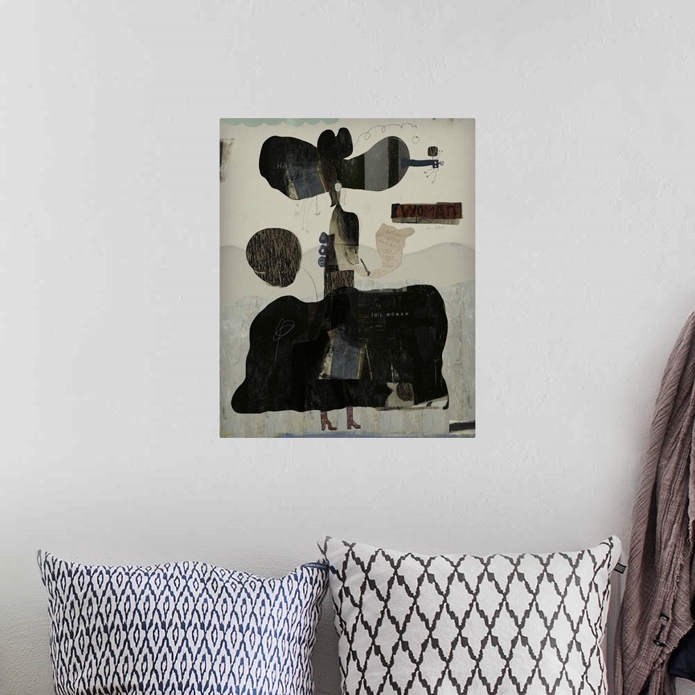 A bohemian room featuring Symbolic image of an abstracted woman.