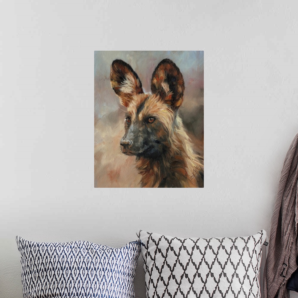 A bohemian room featuring African Wild Dog